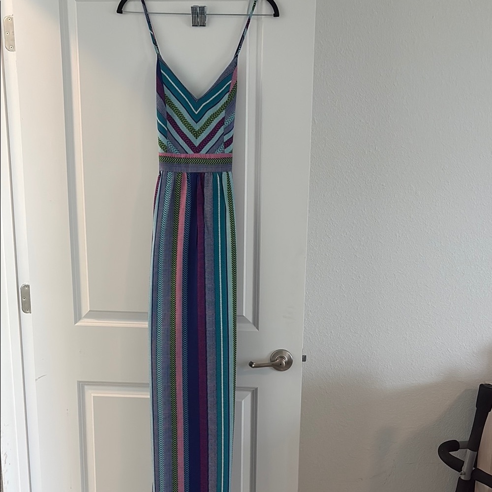 Dainty Hooligan Aqua and Multicolor Maxi Dress